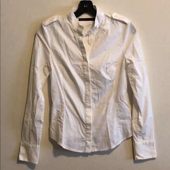 New Karen Millen button up military epaulet structured tailored fitted blouse